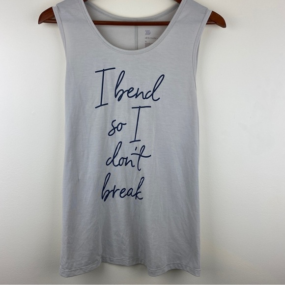 All In Motion Woman’s Muscle Tee XL I Bend So I Don’t Break Sleeveless Crewneck - Picture 1 of 4
